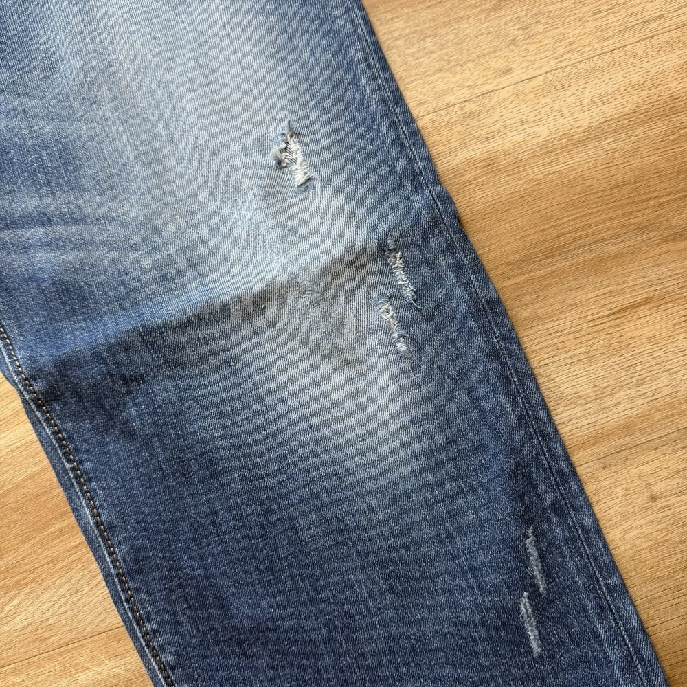 Diesel Buster Jeans Men 36x32 Blue Slim Tapered Stretch Dark Wash Thrashed 0833F - Picture 6 of 16